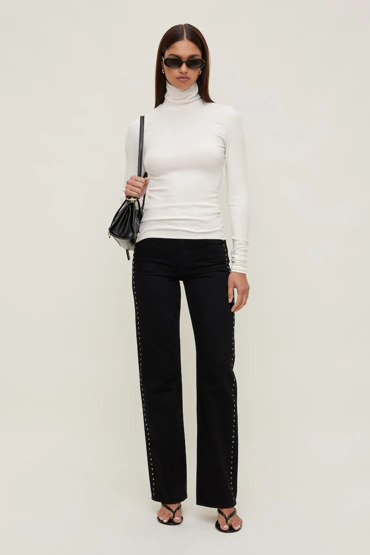 Fitted Turtleneck Top - Dynamite - White - Women Clothing sold by Dynamite product image thumbnail 3