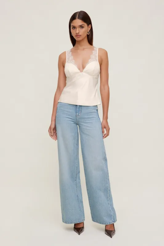 Harlow Ultra High Rise Wide Leg Jeans - Dynamite - Blue - Women Clothing made by Dynamite