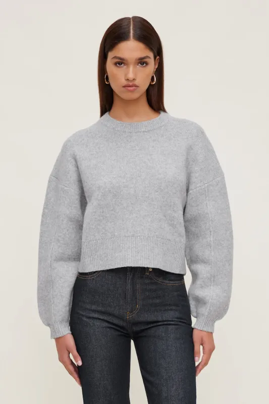 Rylie Balloon Sleeve Sweater - Dynamite - Greys - Women Clothing made by Dynamite
