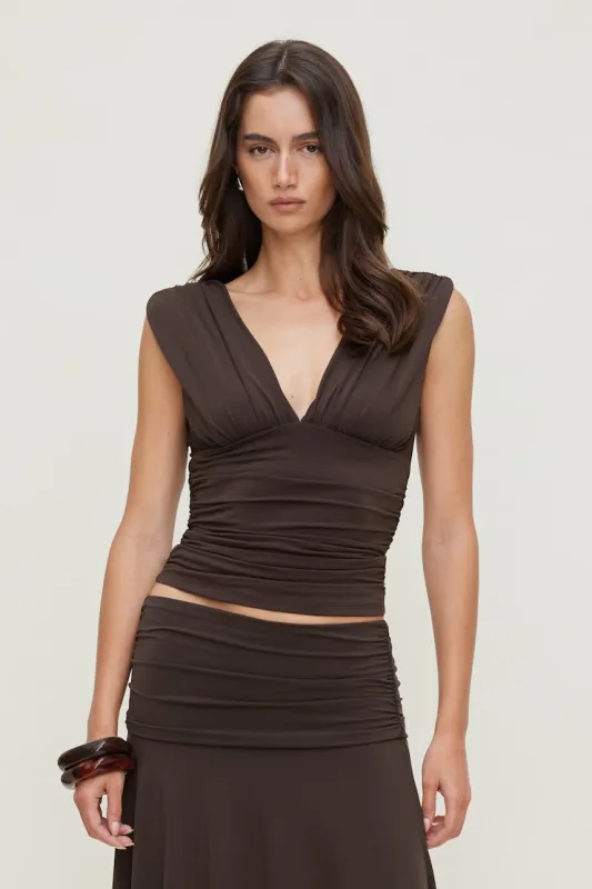 Sculpt Plunge Tank Top - Dynamite - Brown - Women Clothing made by Dynamite