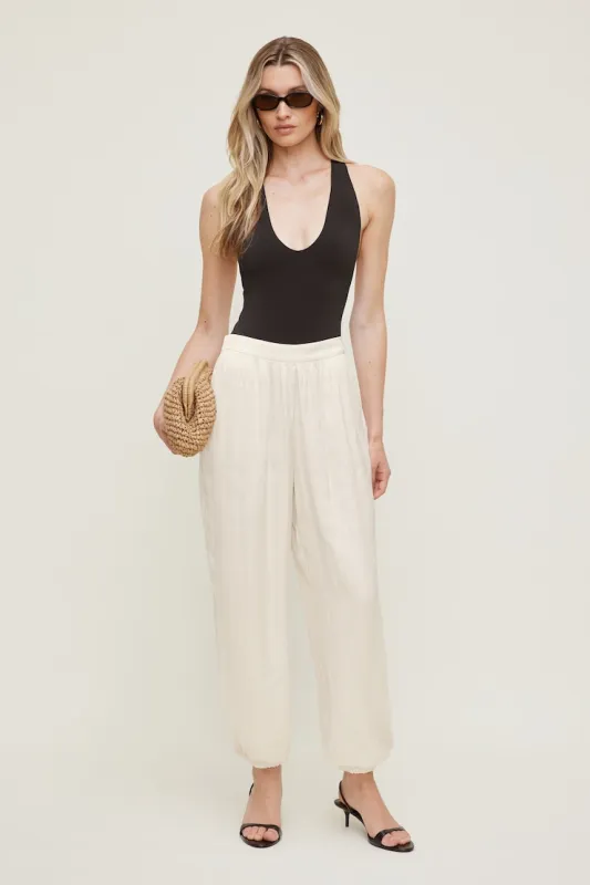 Satin Balloon Pants - Dynamite - Beige - Women Clothing made by Dynamite