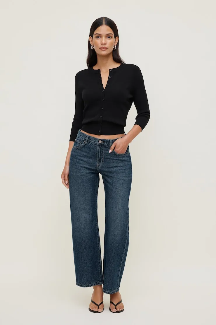 Rebecca 3/4 Sleeve Cardigan - Dynamite - Black - Women Clothing sold by Dynamite product image thumbnail 3