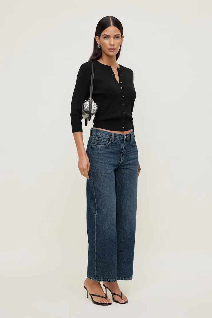 Rebecca 3/4 Sleeve Cardigan - Dynamite - Black - Women Clothing sold by Dynamite product image thumbnail 5
