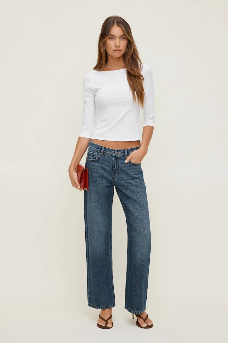 Jules Relaxed Low Rise Straight Leg Jeans - Dynamite - Blue - Women Clothing sold by Dynamite product image thumbnail 2