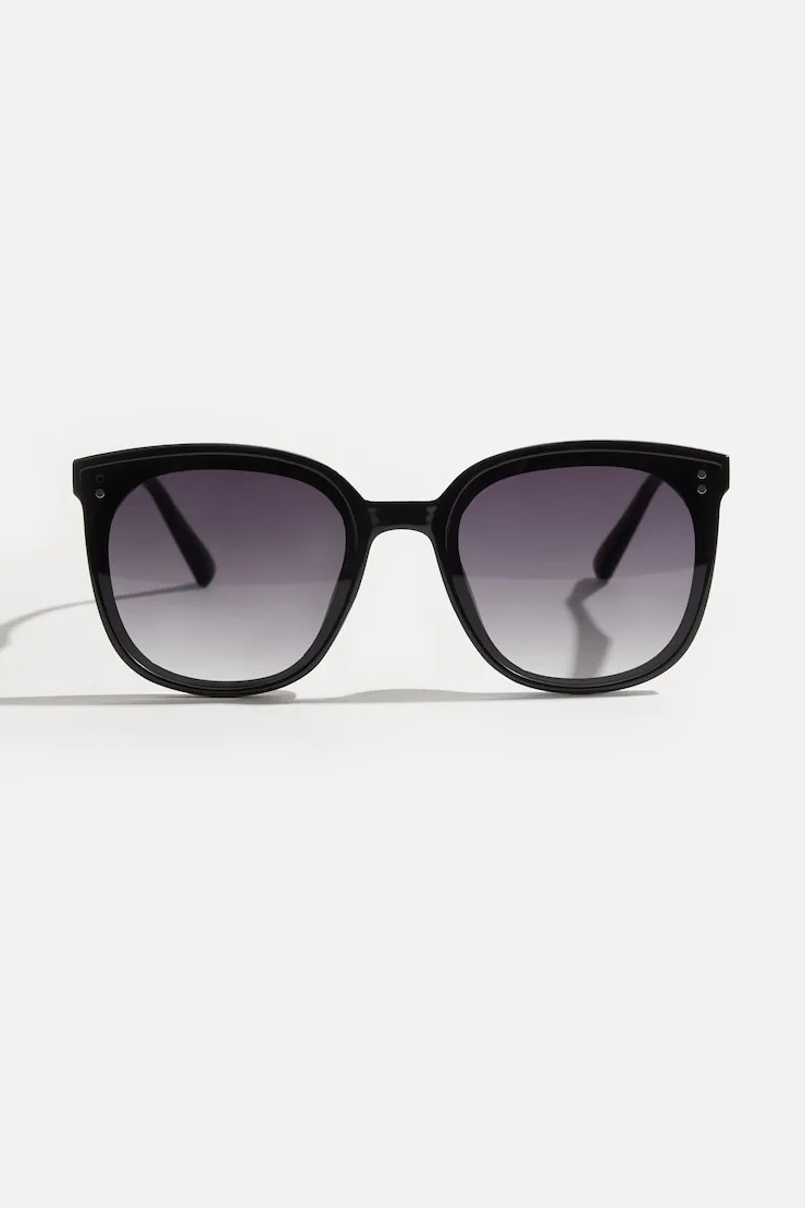 Flat Wayfarer Sunglasses - Dynamite - Black - Women Clothing sold by Dynamite