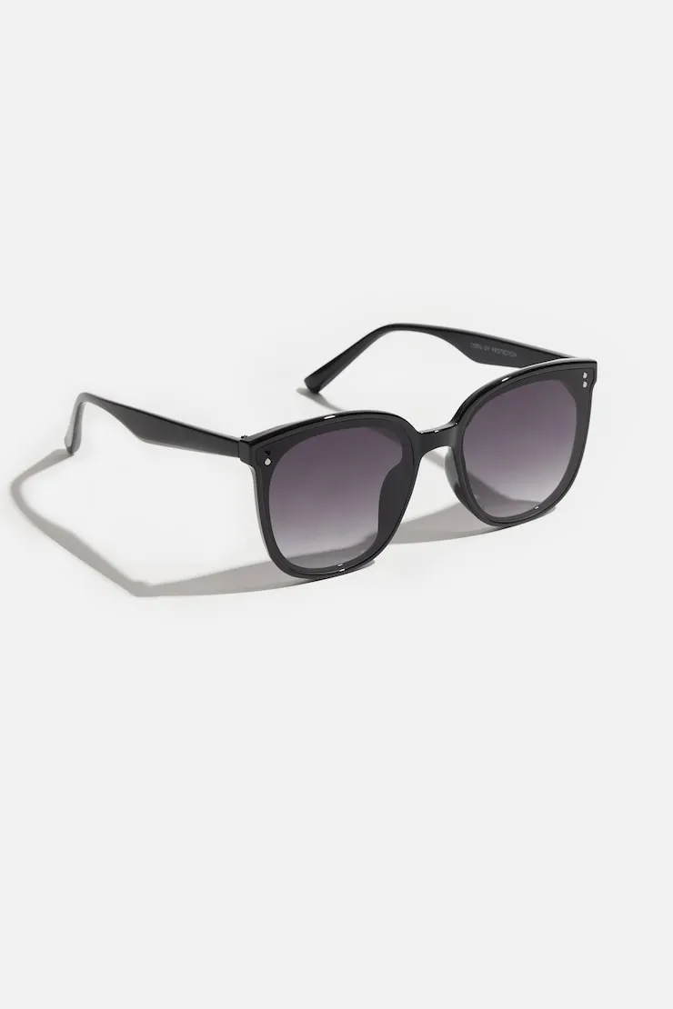 Flat Wayfarer Sunglasses - Dynamite - Black - Women Clothing sold by Dynamite product image thumbnail 3