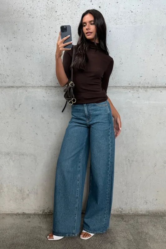 Harlow Ultra High Rise Wide Leg Jeans - Dynamite - Blue - Women Clothing made by Dynamite
