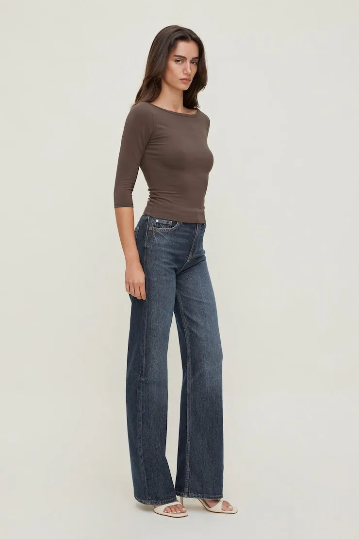 Maude Cotton Spandex T Shirt - Dynamite - Brown - Women Clothing sold by Dynamite product image thumbnail 5