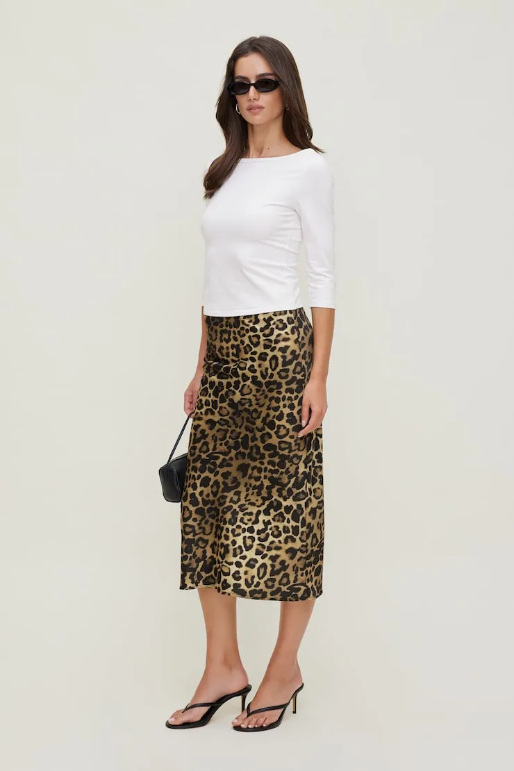 Delila Satin Midi Skirt - Dynamite - Brown - Women Clothing sold by Dynamite product image thumbnail 2