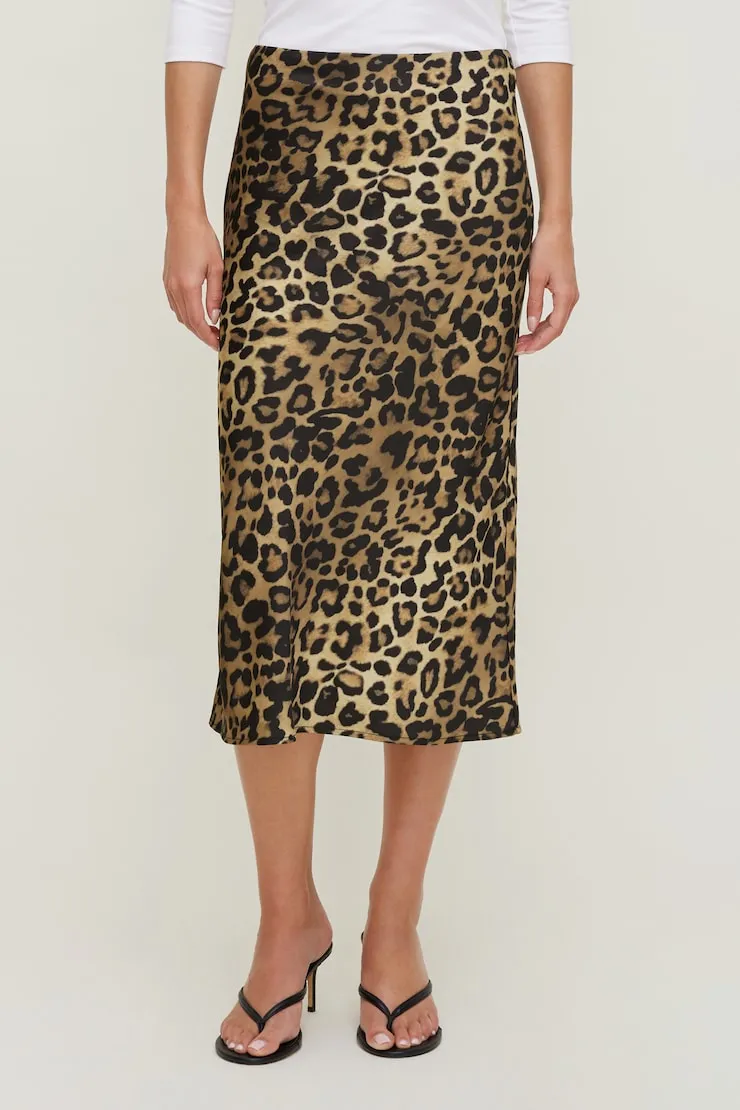 Delila Satin Midi Skirt - Dynamite - Brown - Women Clothing sold by Dynamite product image thumbnail 3