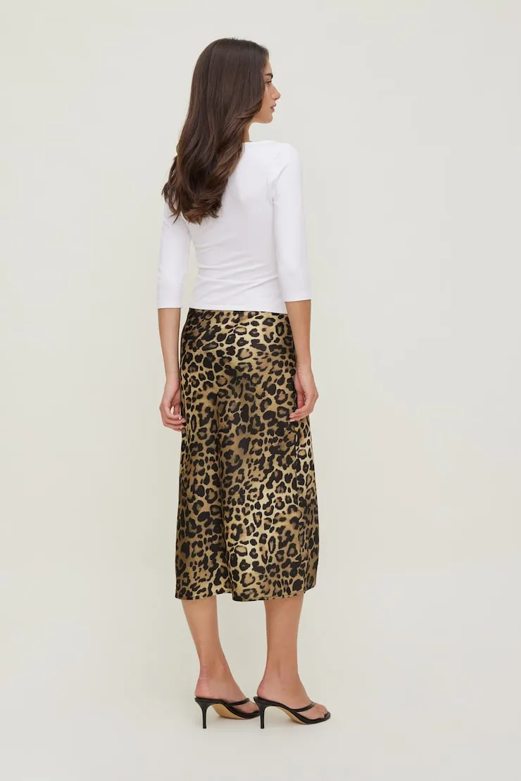 Delila Satin Midi Skirt - Dynamite - Brown - Women Clothing sold by Dynamite product image thumbnail 4
