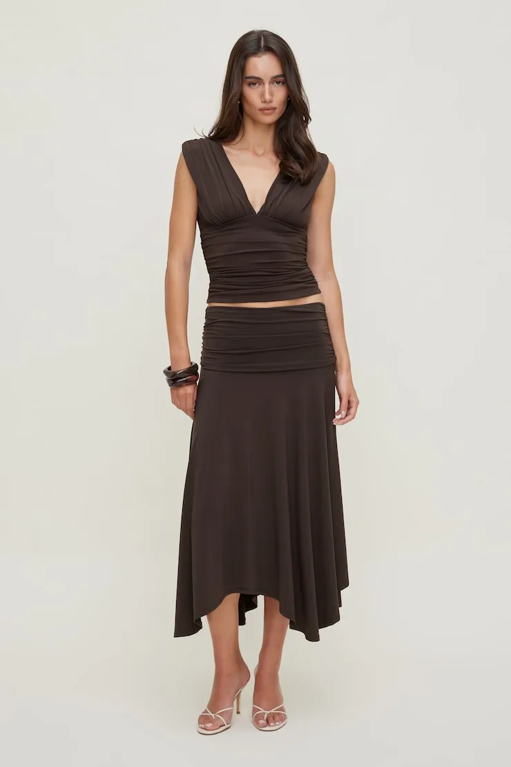 Sculpt Plunge Tank Top - Dynamite - Brown - Women Clothing sold by Dynamite product image thumbnail 3