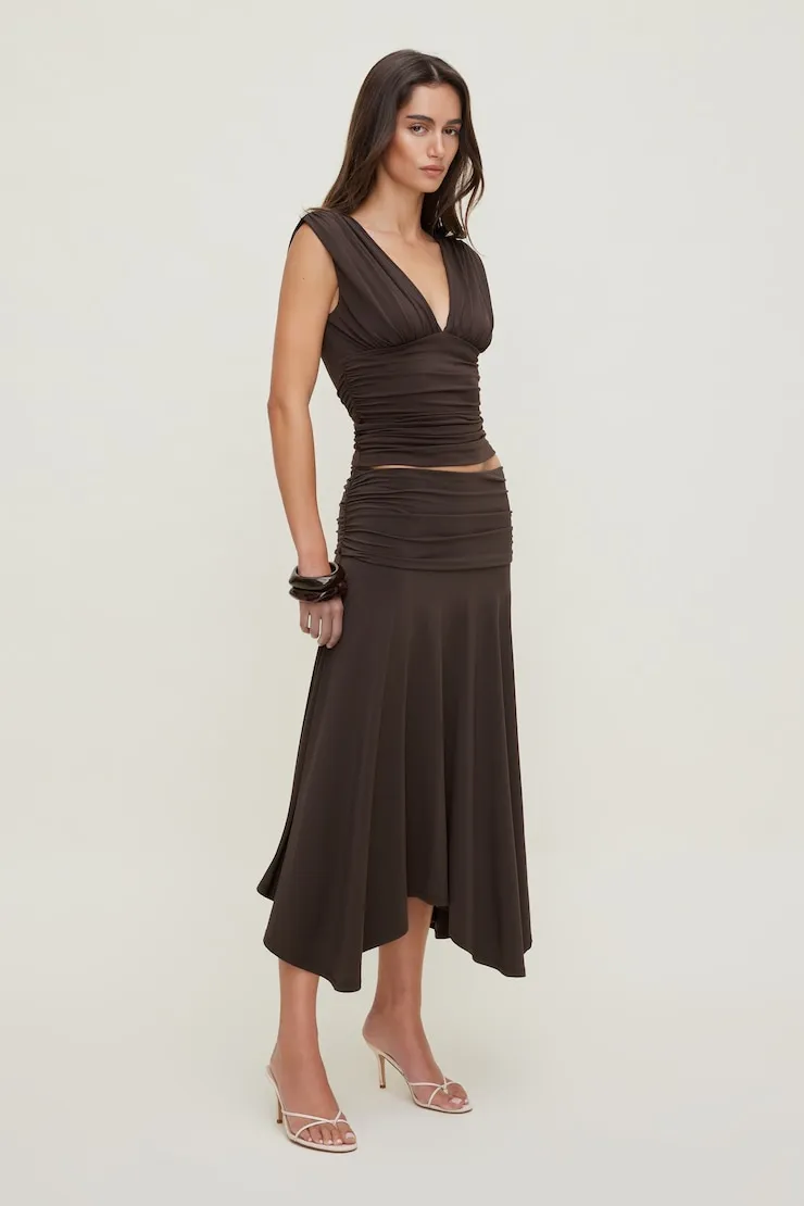 Sculpt Plunge Tank Top - Dynamite - Brown - Women Clothing sold by Dynamite product image thumbnail 5