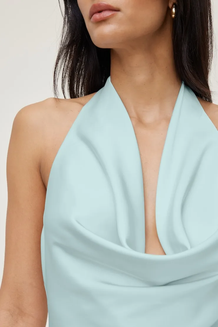 Camila Satin Romper Mini Dress - Dynamite - Blue - Women Clothing sold by Dynamite product image thumbnail 5