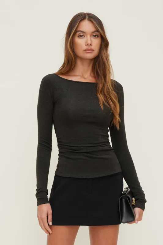 Stella Long Sleeve T Shirt - Dynamite - Greys - Women Clothing made by Dynamite