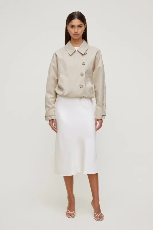Delila Satin Midi Skirt - Dynamite - Beige - Women Clothing made by Dynamite
