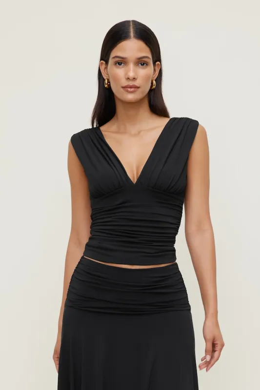 Sculpt Plunge Tank Top - Dynamite - Black - Women Clothing made by Dynamite