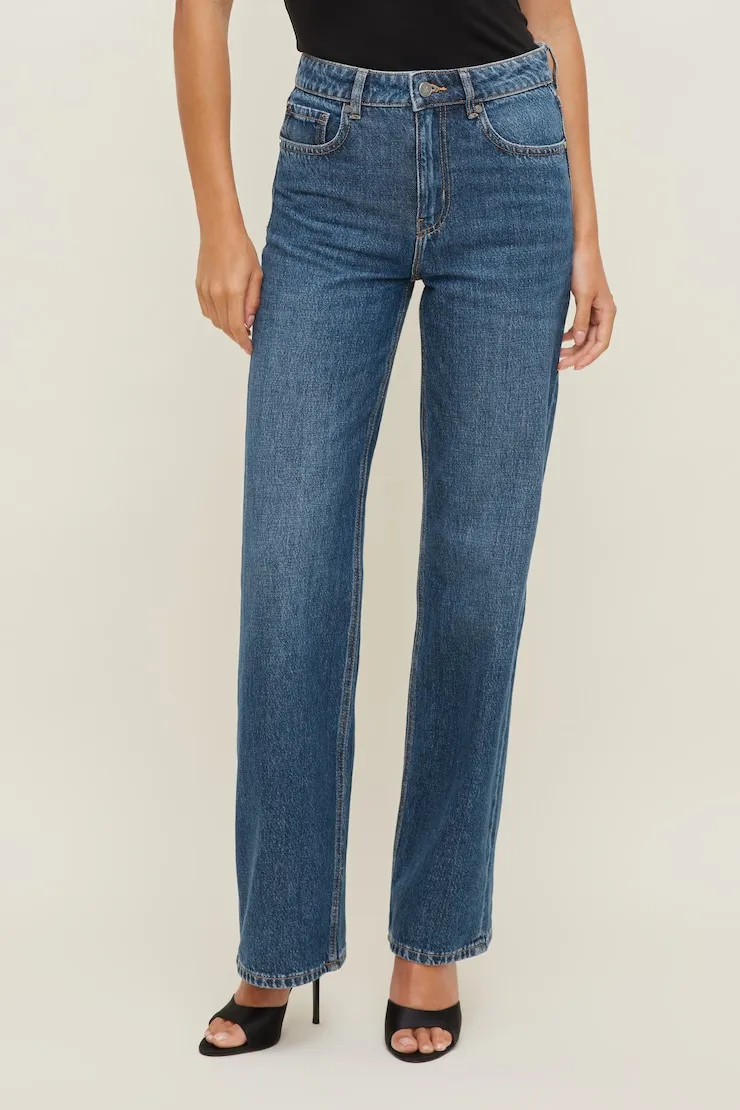 Heidi High Rise Wide Leg Jeans - Dynamite - Blue - Women Clothing sold by Dynamite product image thumbnail 3