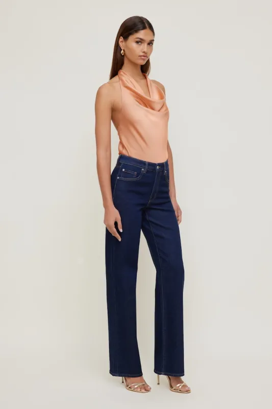Heidi Stretch High Rise Wide Leg Jeans - Dynamite - Blue - Women Clothing made by Dynamite