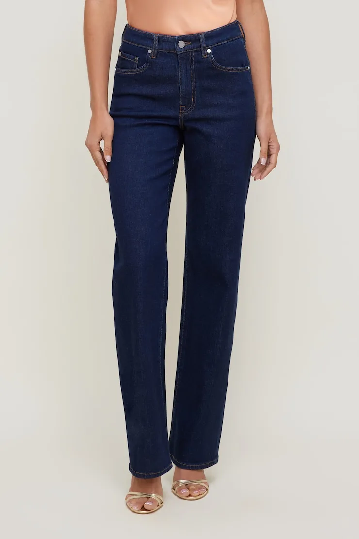 Heidi Stretch High Rise Wide Leg Jeans - Dynamite - Blue - Women Clothing sold by Dynamite product image thumbnail 4