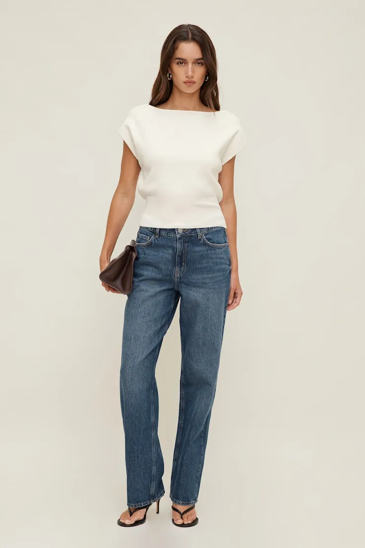 Aria Boat Neck Sweater - Dynamite - White - Women Clothing sold by Dynamite product image thumbnail 4
