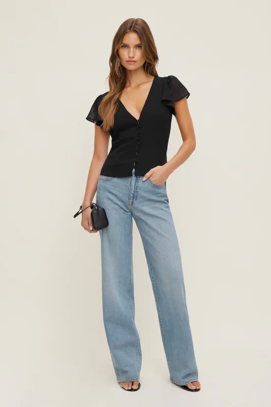 Heidi High Rise Wide Leg Jeans - Dynamite - Blue - Women Clothing made by Dynamite
