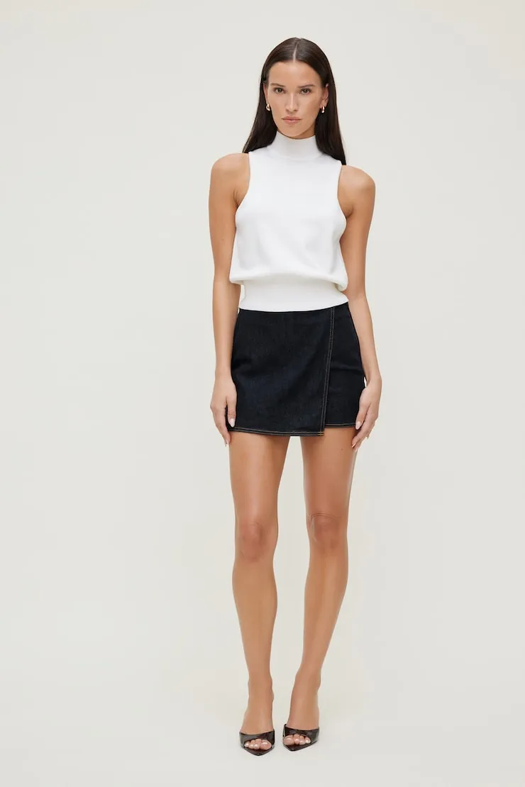 Akaia Stretch Denim Skort - Dynamite - Blue - Women Clothing sold by Dynamite