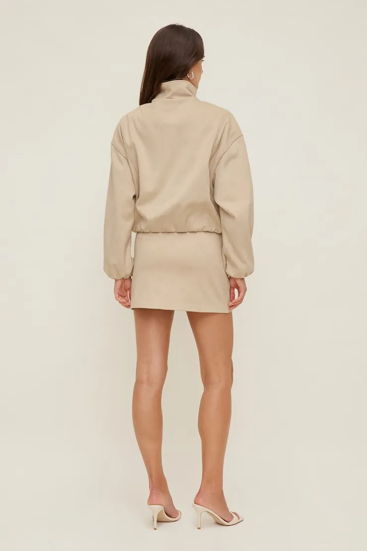Stacie Faux Suede Mini Skort - Dynamite - Beige - Women Clothing sold by Dynamite product image thumbnail 3