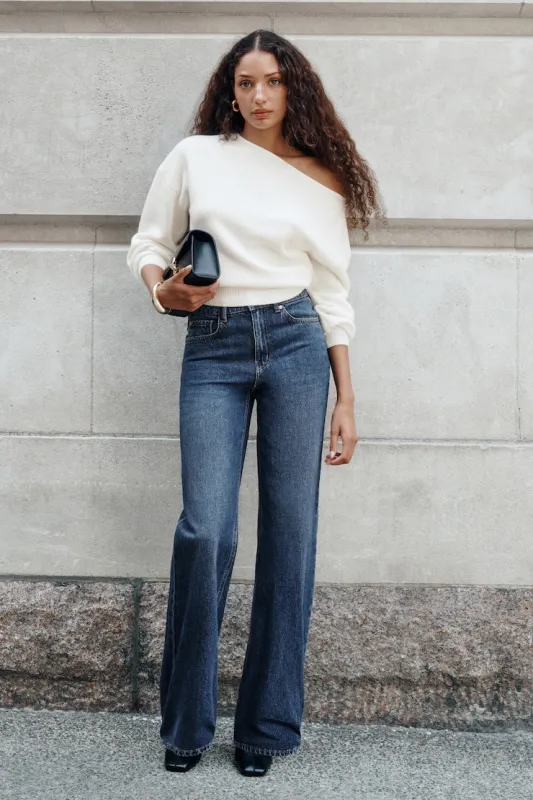Heidi High Rise Wide Leg Jeans - Dynamite - Blue - Women Clothing made by Dynamite
