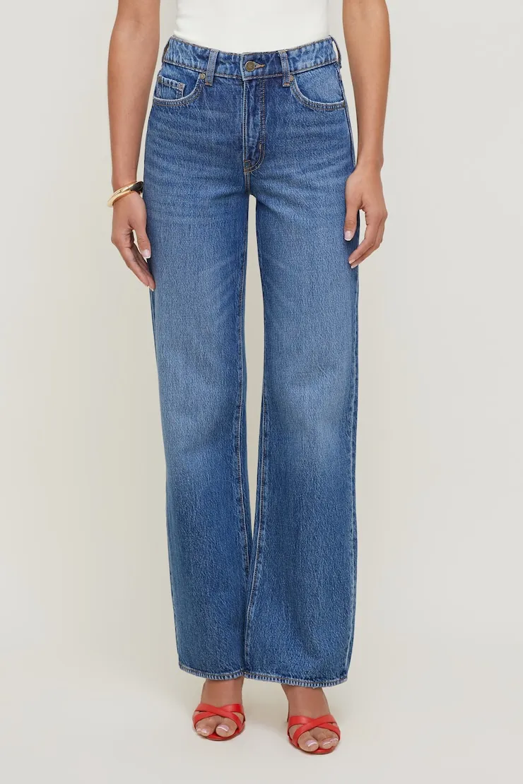 Heidi High Rise Wide Leg Jeans - Dynamite - Blue - Women Clothing sold by Dynamite product image thumbnail 4
