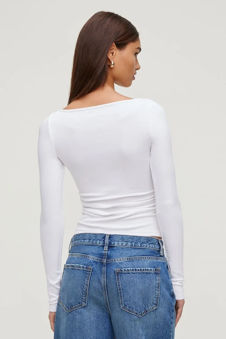 Stella Long Sleeve T Shirt - Dynamite - White - Women Clothing sold by Dynamite product image thumbnail 2