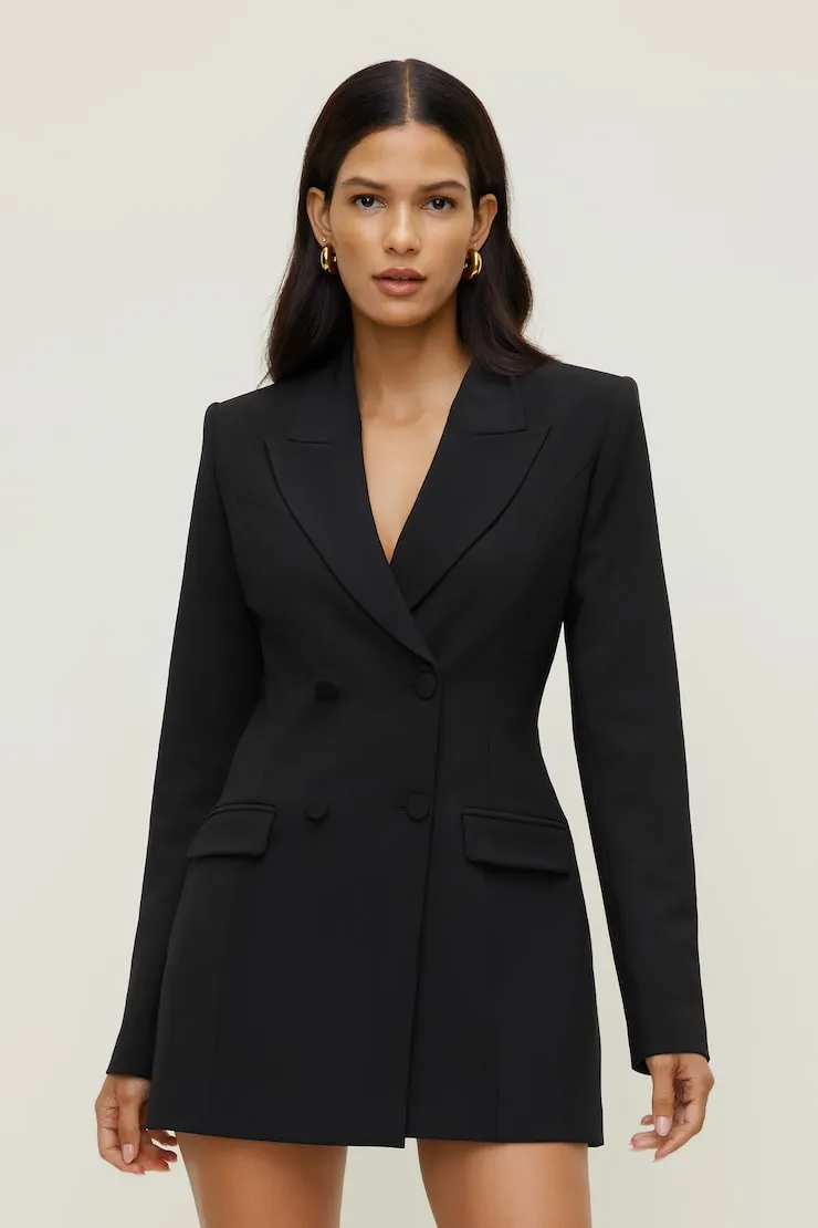 Sloane Blazer Romper Mini Dress - Dynamite - Black - Women Clothing sold by Dynamite product image thumbnail 3