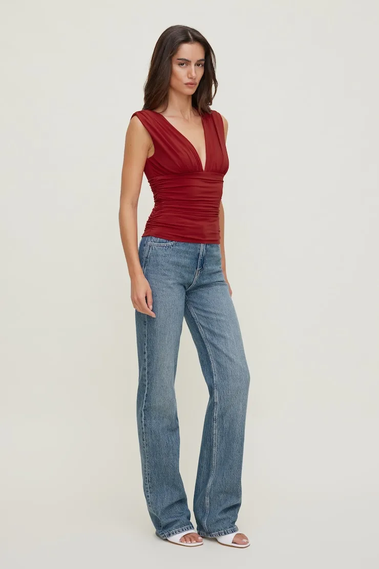 Sculpt Plunge Tank Top - Dynamite - Red - Women Clothing sold by Dynamite product image thumbnail 5