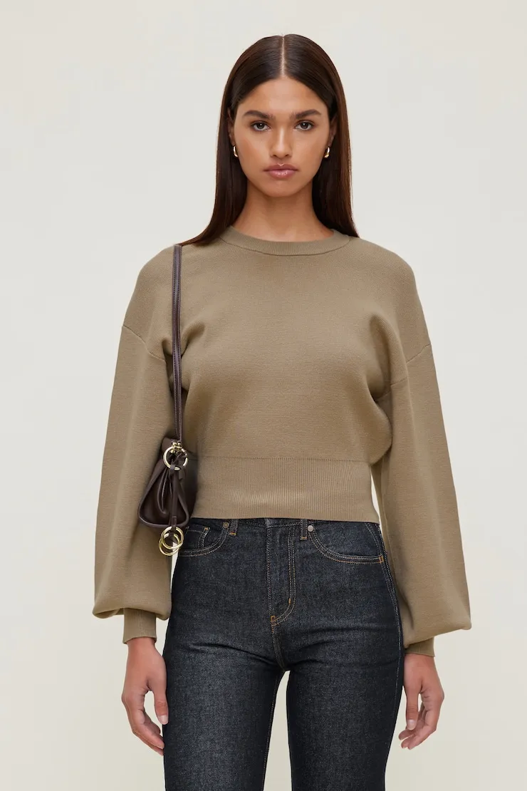Bea Crewneck Sweater - Dynamite - Beige - Women Clothing sold by Dynamite product image thumbnail 2