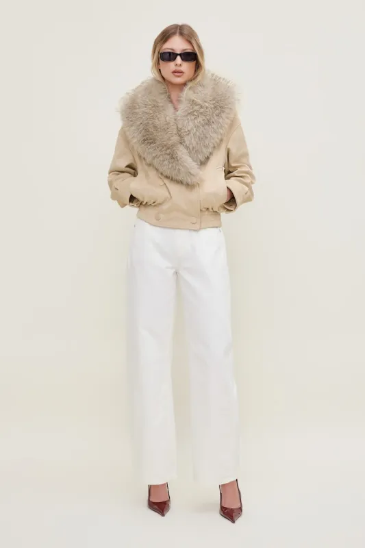 Kennedy High Rise Barrel Leg Jeans - Dynamite - Beige - Women Clothing made by Dynamite