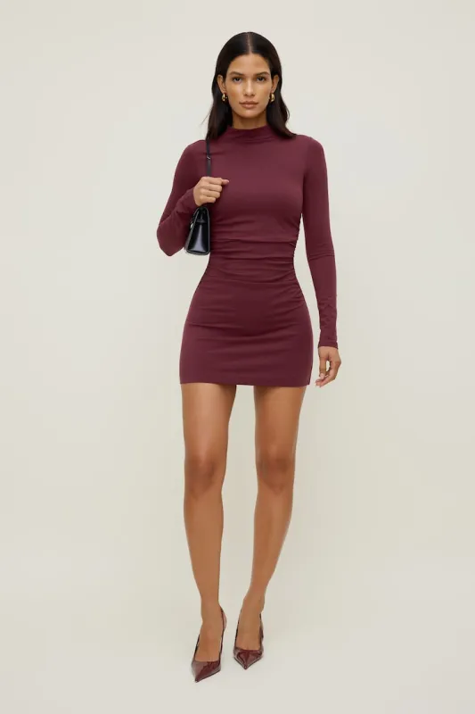 Katia Cotton Mini Dress - Dynamite - Burgundy - Women Clothing made by Dynamite