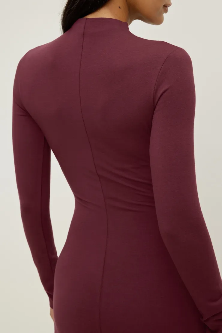 Katia Cotton Mini Dress - Dynamite - Burgundy - Women Clothing sold by Dynamite product image thumbnail 4