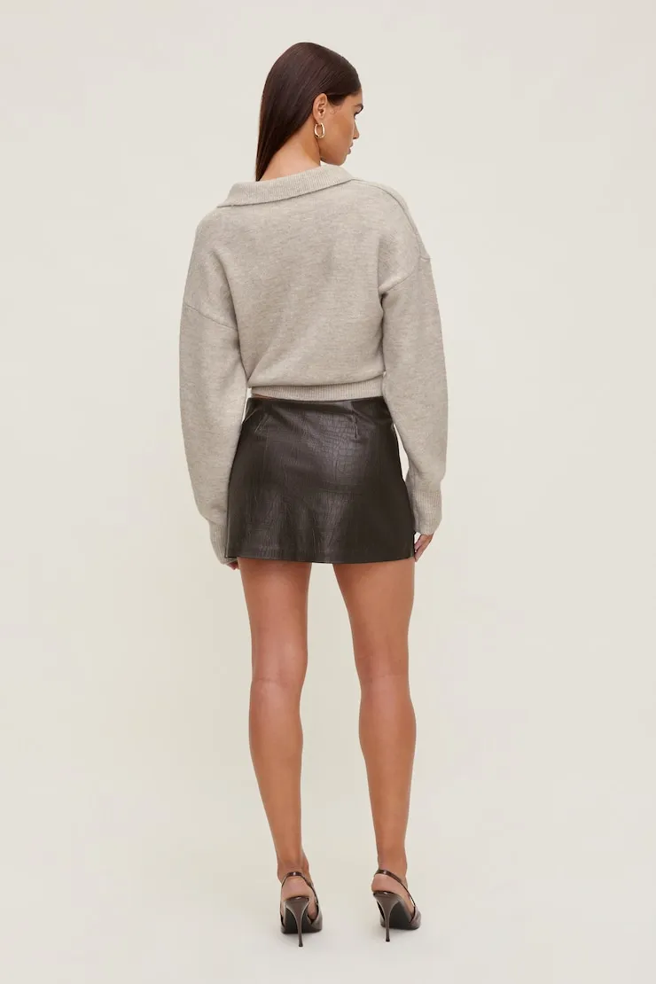 Audrey Cinched Polo Sweater - Dynamite - Greys - Women Clothing sold by Dynamite product image thumbnail 5