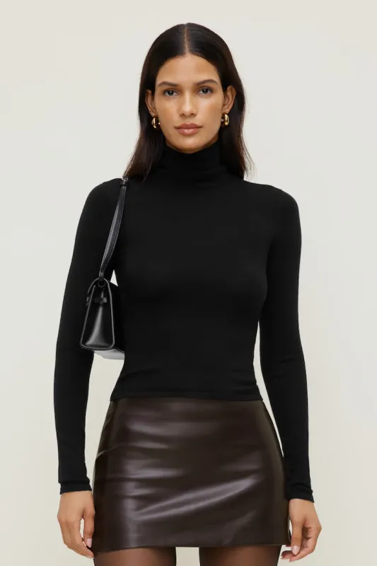 Turtleneck Sweater - Dynamite - Black - Women Clothing made by Dynamite