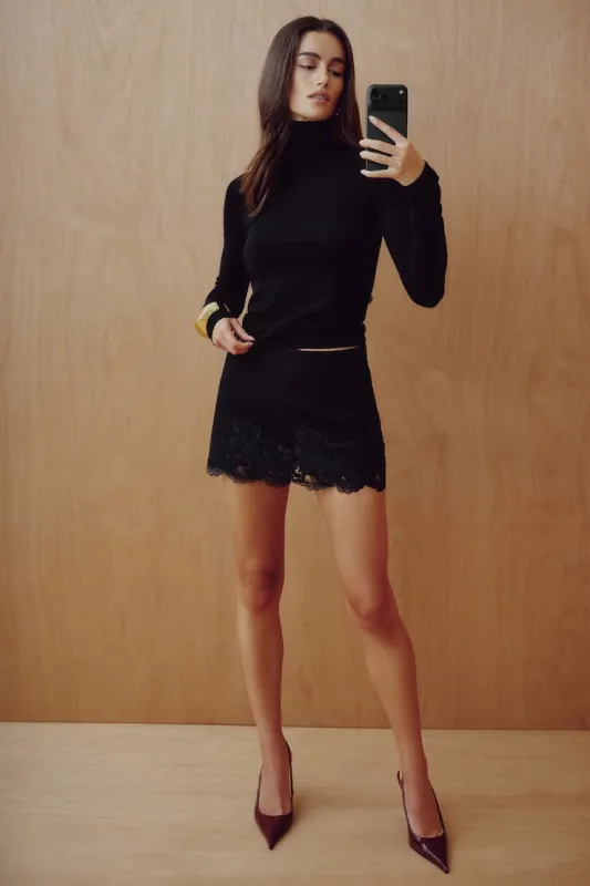 Stacie Lace Mini Skort - Dynamite - Black - Women Clothing made by Dynamite