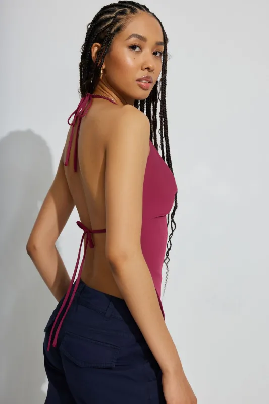 Slinky Cowl Halter Top sold by Garage