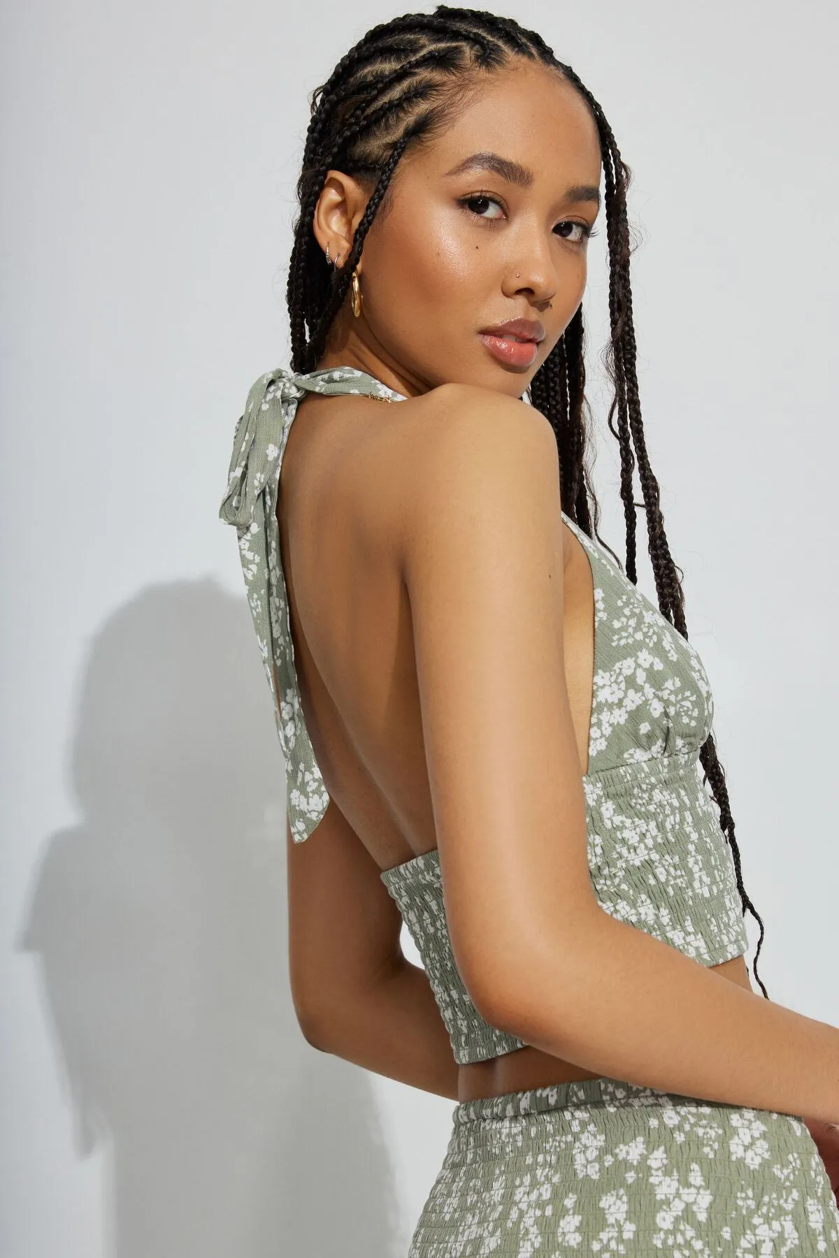 Ayla Smocked Halter Top sold by Garage