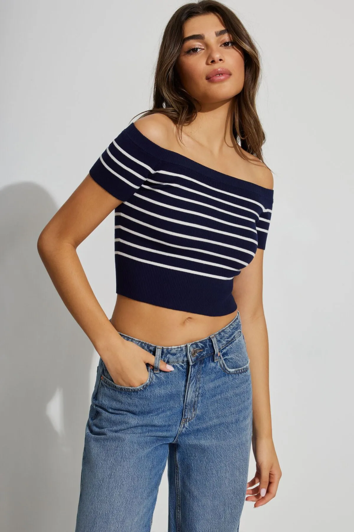 Short Sleeve Off Shoulder Sweater sold by Garage