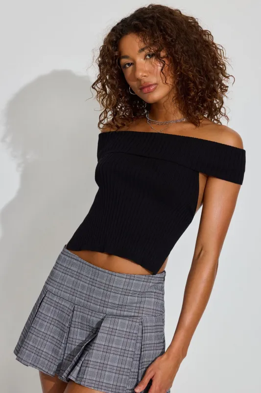 Off Shoulder Open Back Top sold by Garage