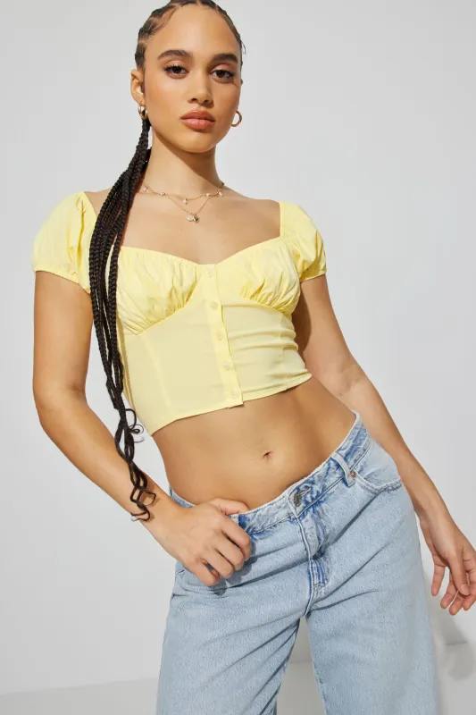 Margot Milkmaid Short Sleeve Top sold by Garage