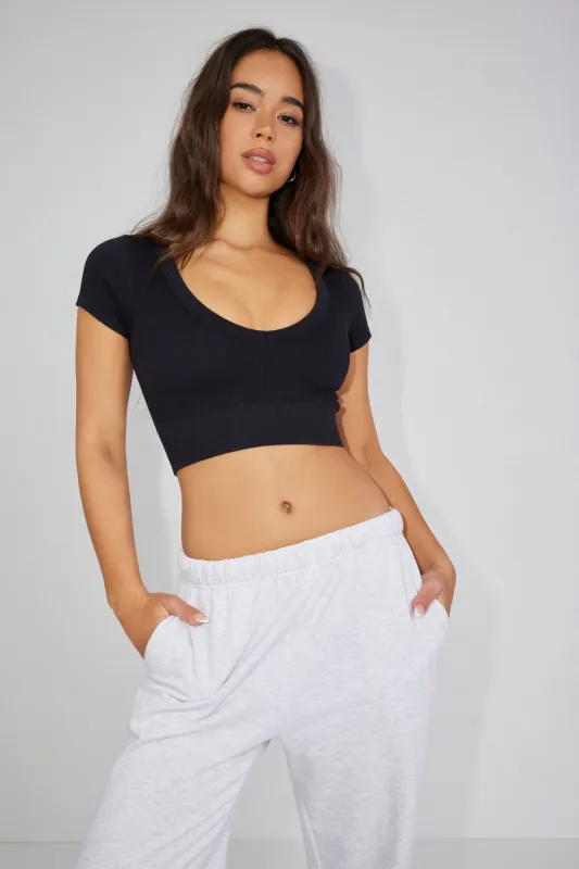 Sonia Seamless Plunge Tee sold by Garage