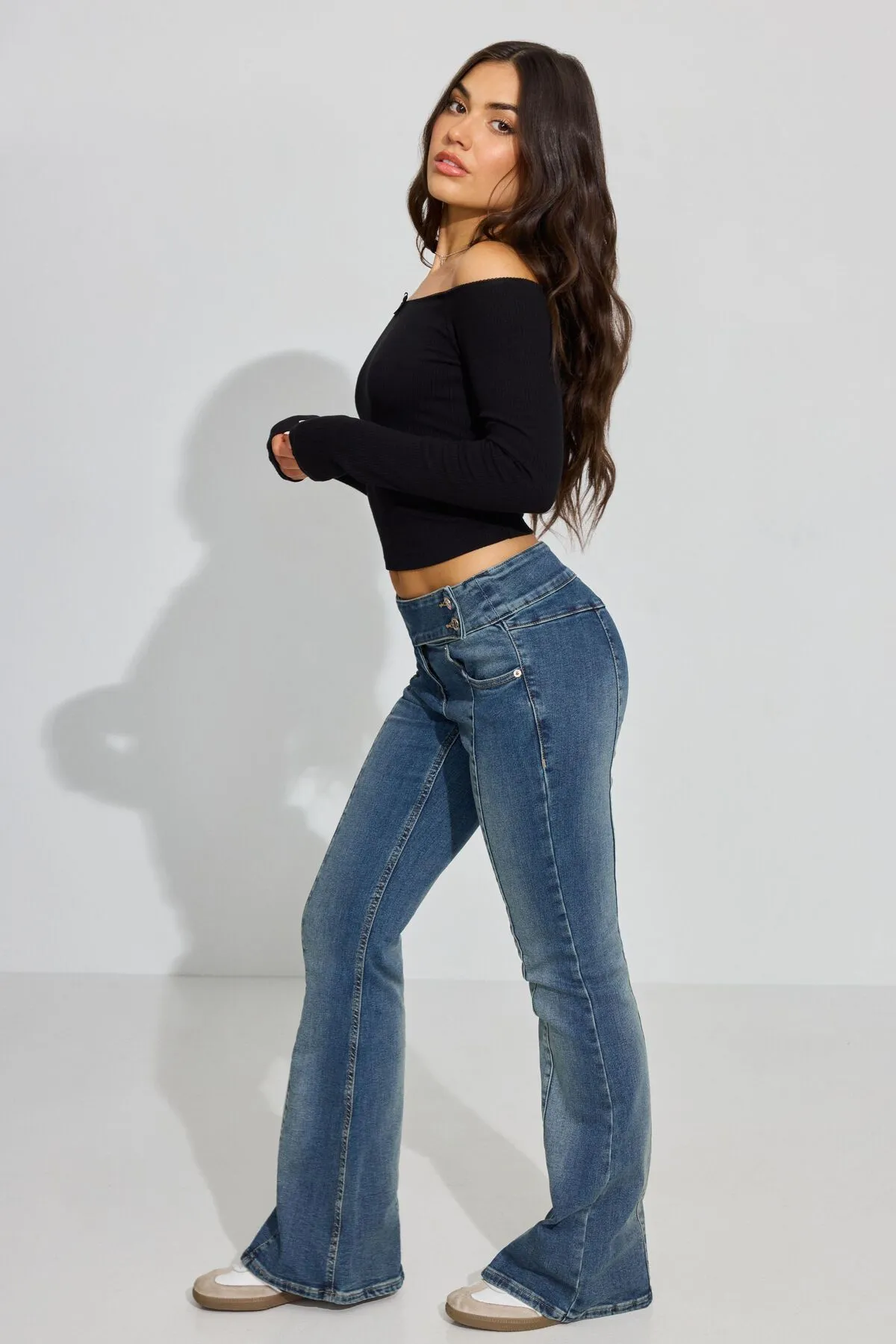 Low Rise Flare Jeans sold by Garage