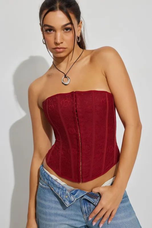 Giselle Strapless Lace Corset sold by Garage