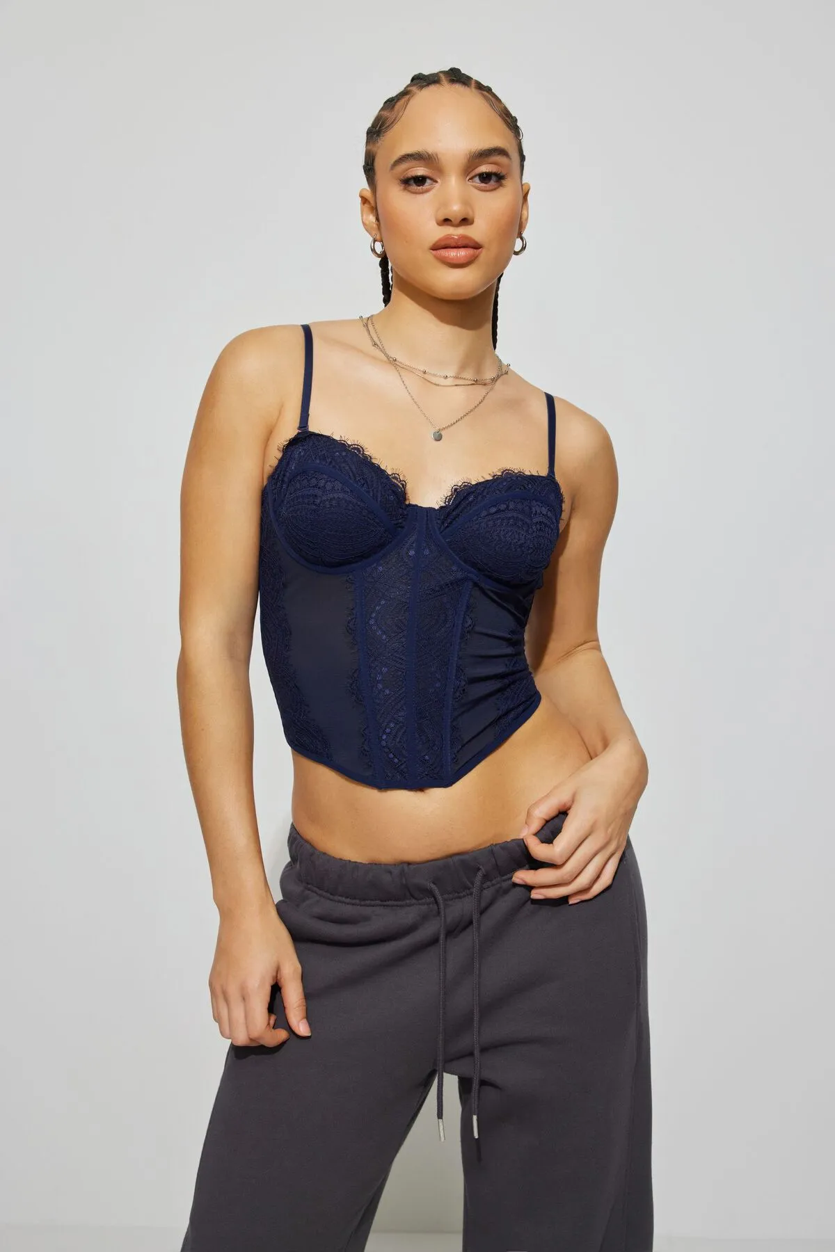 Chrishell Lace Mesh Bustier sold by Garage