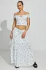 Eliana Smocked Peasant Midi Skirt sold by Garage